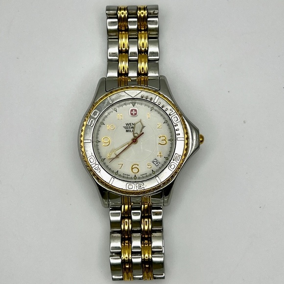 Wenger Swiss Military Round Gold and Silver Unisex Watch Working - Picture 6 of 9